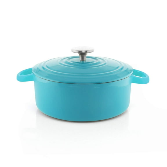 Chantal Enameled Cast Iron Cookware, 3 quart Dutch Oven, Sea Blue
