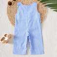 thumbnail image 4 of DHFJKG Infant Toddler Overalls Sleeveless Cartoon Embroidery Plaid Pants For 0-18 Months Boys Girls Cute Bib Overall, 4 of 7