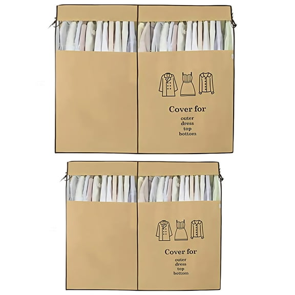 2 Set Oxford Cloth Garment Dust Cover For Floor-Standing Clothes Rack