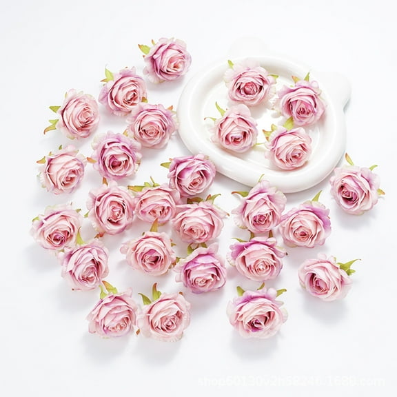 Silk Flower Heads, DIY Artificial Flowers for Decoration, Realistic Cloth Simulation Floral Craft Supplies, Handmade Wedding Party Home Decor, 10 Pack Beige Floral Arrangement