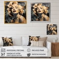 thumbnail image 4 of Designart "Vintage Marilyn Monroe in Yellow and Beige III" Fashion Framed Wall Art Decor - Glam Beige Woman Pop Art Entryway Framed Wall Art, 4 of 6