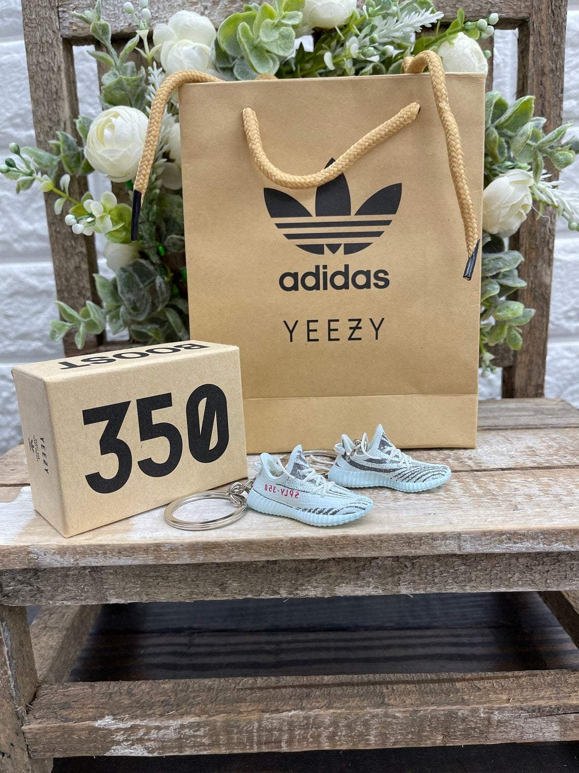 yeezy blue tint keychain