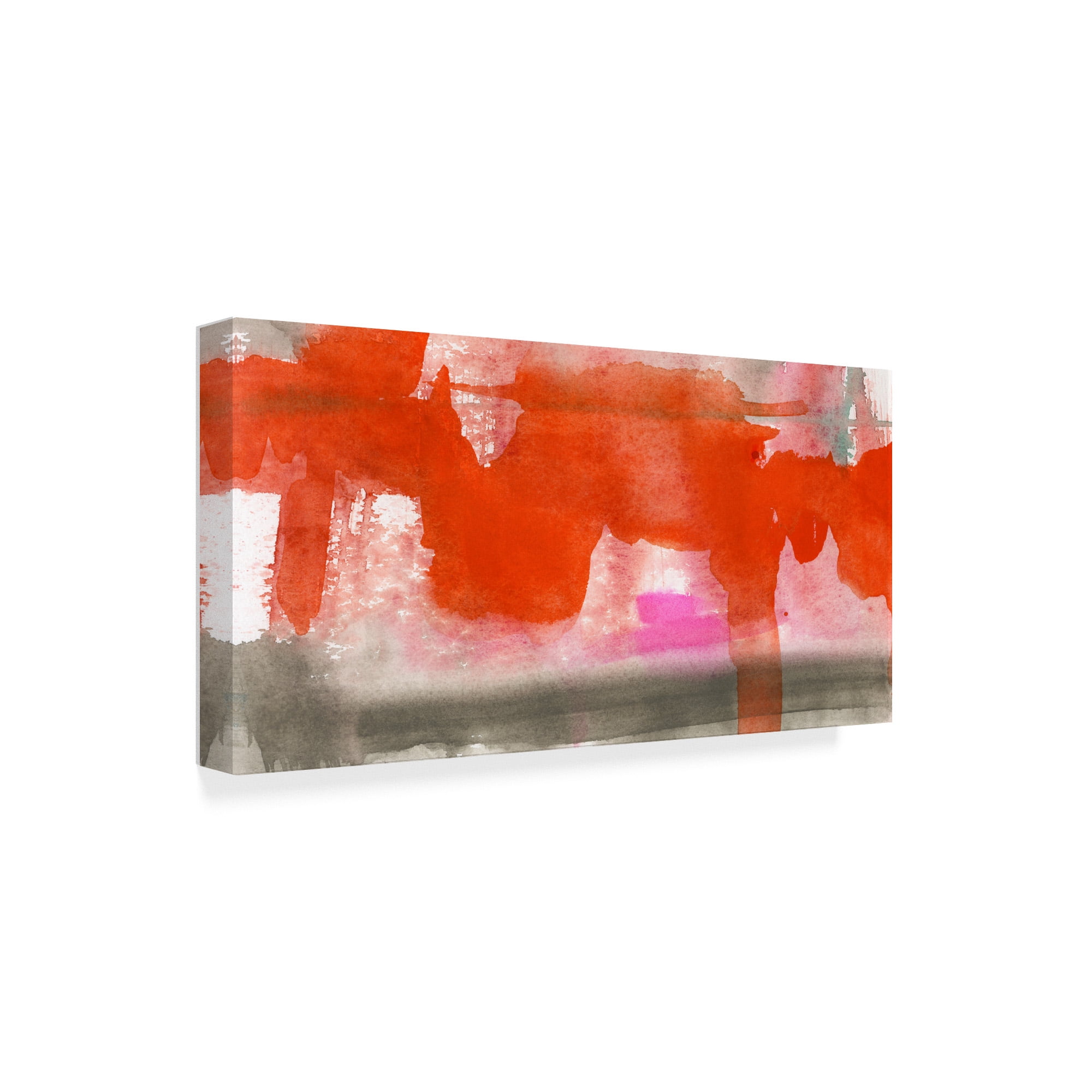 Trademark Fine Art 'Red, Pink And Grey IV' Canvas Art by Jennifer Goldberger