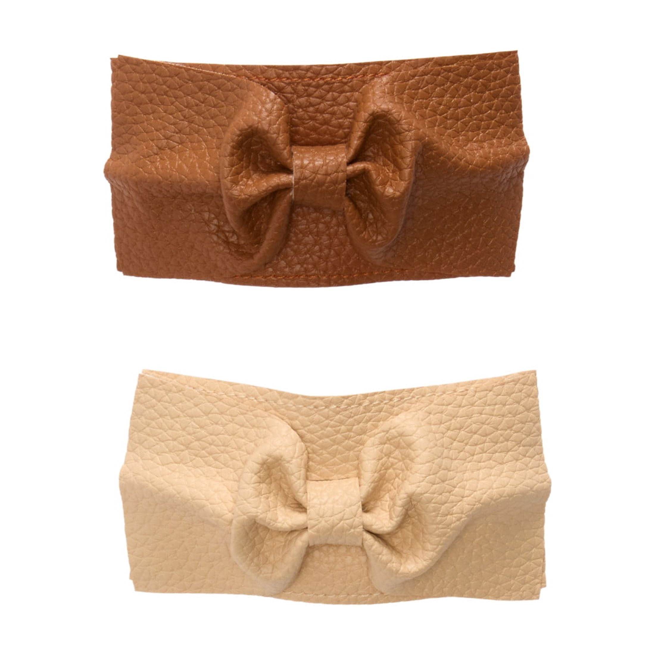 Goody x Lee Faux Leather Ponytail Cuffs, Ouchless Elastic, Gentle Hold, All Hair Types, 2 Count