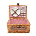 thumbnail image 1 of Handwoven Wicker Picnic Hamper Set for Two Persons Including Insulated Cooler Compartment Blanket and Complete Cutlery Service for Outdoor Adventures, 1 of 3