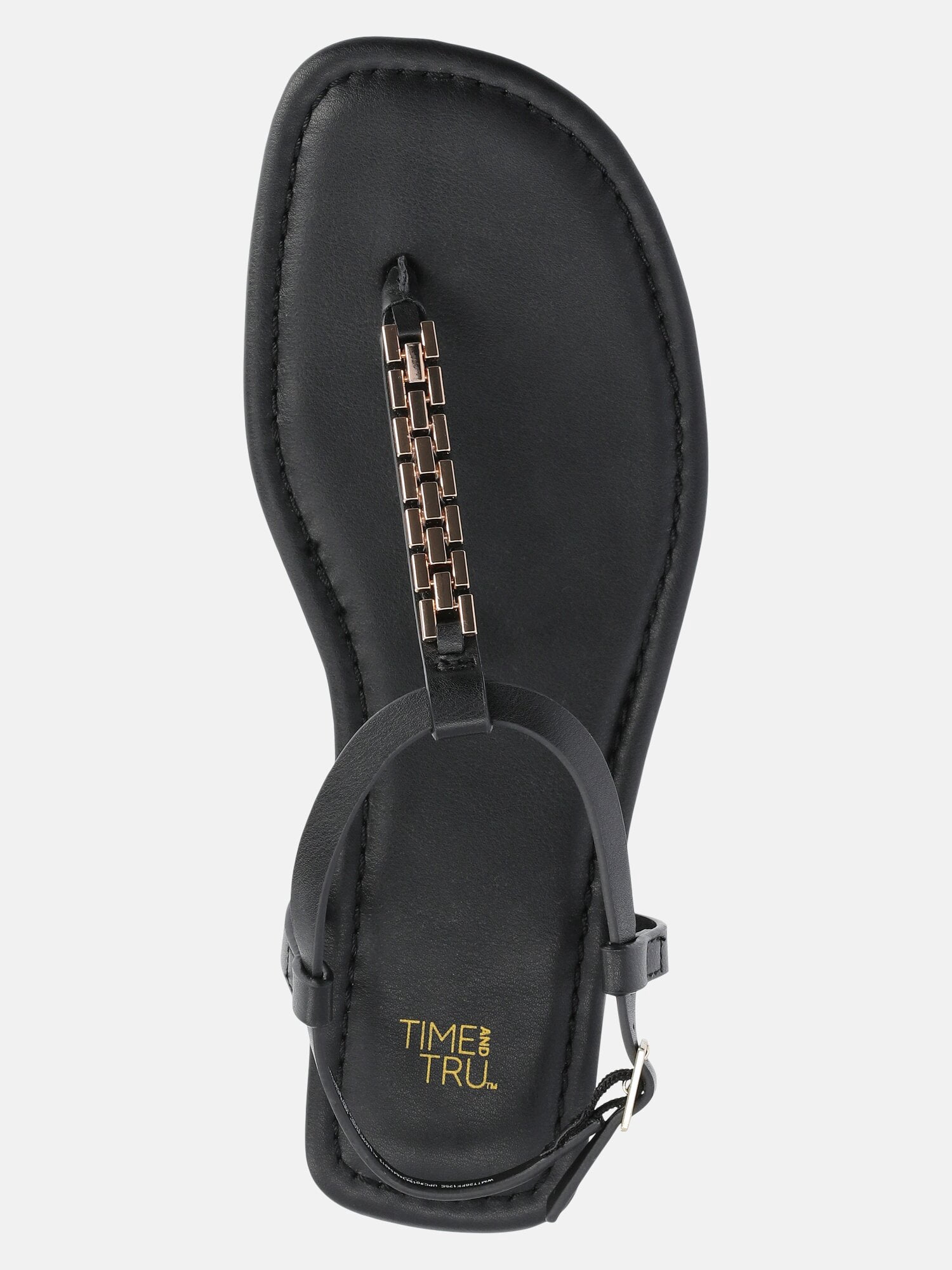 Time and Tru Women's Hardware Faux Leather Thong Sandals