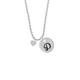 thumbnail image 2 of Delight Jewelry Acrylic 5/16" Imitation Pearl Heart Silvertone Script Initial Disc - D - Charm Necklace, 20"+3", 2 of 4