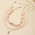 thumbnail image 1 of Cadena de clavícula, accesorios multicapa, collar con colgante de concha de arroz de estilo bohemio para mujer, uno rosa Sincero Electrónica, 1 of 7