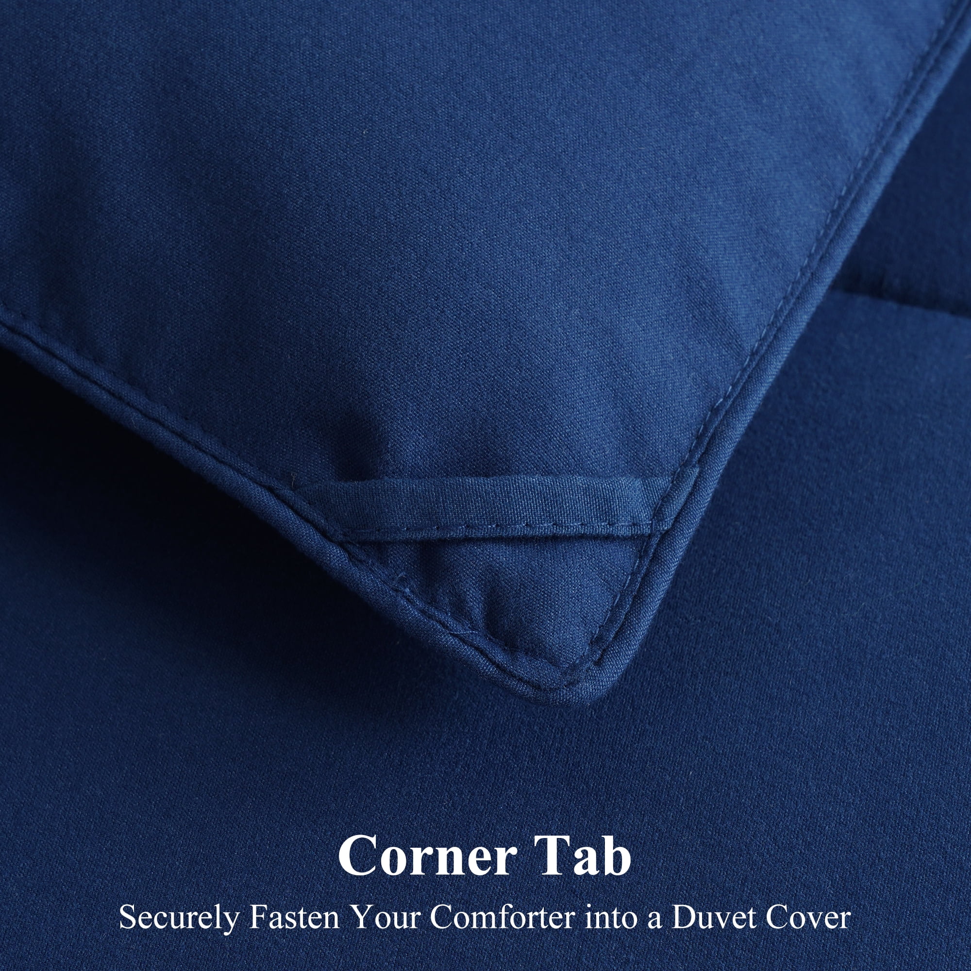 EMONIA Luxury 300GSM Comforter Duvet Insert,Quilted Comforters Full Size w 8 Tabs, Soft Down Alternative Bedding Blanket, Hotel Cooling Comforters All Season Duvet (Dark Blue, Full 86 x 82Inches)