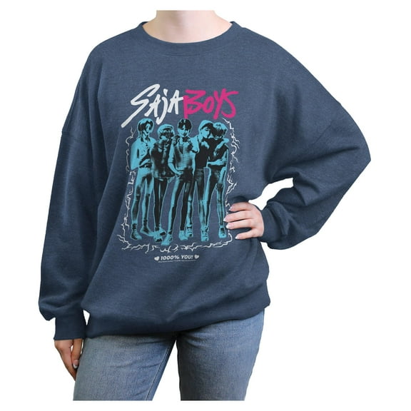 Juniors KPop Demon Hunters Saja Boys Band Portrait Sweatshirt