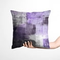 thumbnail image 4 of Purple Velvet Abstract Pillow Covers Set of 2 Modern Accent Violet Gray Throw Pillow Cover Soft Elegant Decorative Couch Cushion Cover for Bed Living Room Outdoor Sofa Pillowcases 18x18 Inch, 4 of 6