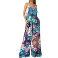 thumbnail image 2 of Robes d'Invité de Mariage pour Femmes Été Bouton Poche Imprimé Combinaison Ample Décontractée Robes Midi pour Femmes Invité de Mariage en Solde, 2 of 7
