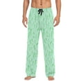 thumbnail image 2 of Soccer players green background pattern Men's ComfortSoft Cotton Printed Lounge Pants,Pockets, Drawstring/Elastic Waist, 2 of 5