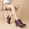 thumbnail image 4 of SACFOF Women's Chunky High Heel Oxford Pump Lace Up Wingtip Perforated Platform Vintage Brogues Dress Shoes, 4 of 6