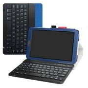 Labanema 8.0" Samsung Galaxy Tab A 8.0 2018 SM-T387 Bluetooth Keyboard Case, PU Leather Folio Stand Protective Case, Cover for 8.0" Samsung Galaxy Tab A 8.0 2018 SM-T387 (Blue)