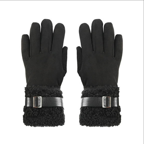 Mifsaly Fleece Lined Gloves Womens Mens Thick Warm Winter Motorcycle Gloves Adults Windproof Thermal Winter Work Gloves Unisex Cold Weather Outdoor Running Biking