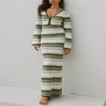 thumbnail image 2 of Robe Longue en Tricot pour Femmes à Couleur Contrastée, 2 of 5