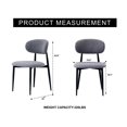 thumbnail image 2 of Set of 2 Upholstered Fabric Dining Chairs with Black Metal Legs - Modern Style, 2 of 10