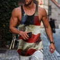 thumbnail image 3 of Vedolay 2023 Tank Tops for Men Summer Printing Graphic Crew Neck Blouses,Khaki XL, 3 of 4