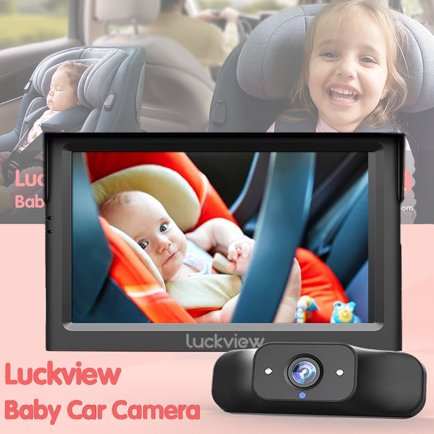 Luckview Baby Car Back Seat Camera, Babies Car Monitor 1080P Baby Rear