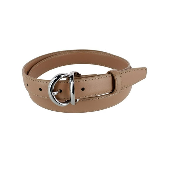 CTM  Leather Dress Belt with Metal Keeper (Women)