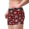 thumbnail image 2 of Logiee Buffalo Plaid Snowflakes Print Mens Boxer Briefs,Boxer Briefs for Men,Breathable Stretch Underwear,Boys Boxer Briefs-Small, 2 of 5