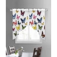 thumbnail image 3 of Butterfly Print Swag Valances for Windows, Modern Colorful Animals Rod Pocket Sheer Valances for Small Windows, Swag Toppers Light Filtering for Kitchen Living Room 2 Panels 28''x36'', 3 of 6