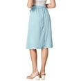 thumbnail image 3 of Allegra K Women's Button Front Elastic High Waist Belted Knee Length Skirt, 3 of 6