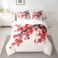 thumbnail image 2 of jejeloiu Plum Blossom 7-Piece Bedding Comforter Set,Rustic Flowers King Bedding Sets,Red Floral Bed Sheets For Men Women,Breathable Home Decor Reversible, 2 of 8