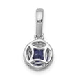 thumbnail image 3 of Real 14kt White Gold .69 Tanzanite and Halo Diamond Pendant; for Adults and Teens; for Women and Men, 3 of 4