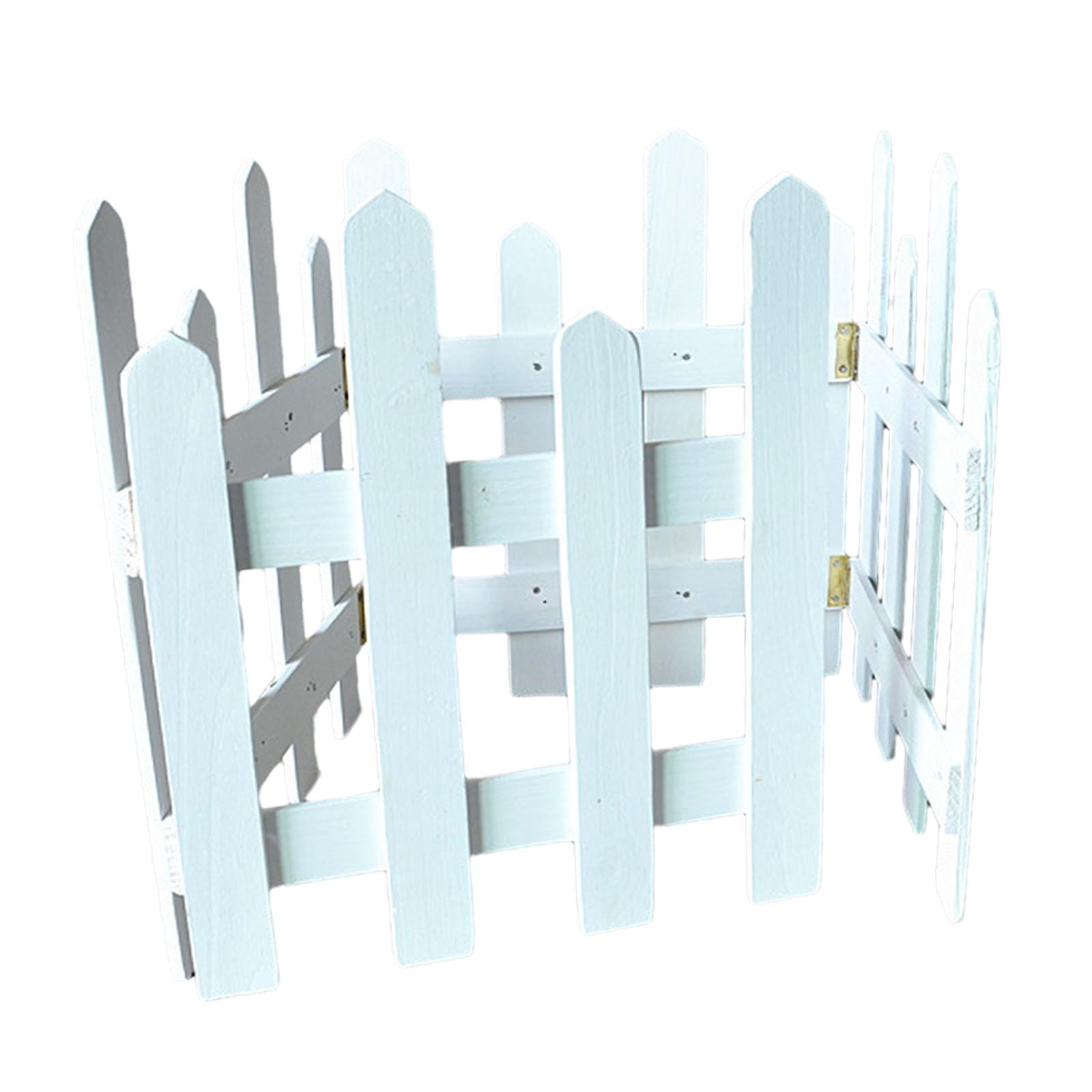 Colaxi Landscape Edging Border Fence Wood Fence DIY Gardening Wooden Garden Fence,Picket Fence for Edgings Flowerbeds, Plant Borders White Height 35cm