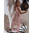 thumbnail image 4 of HAWEE Robe Décontractée à Col en V pour Femme, Été, Dos Nu, Imprimé Floral, Sans Manches, Robe Maxi pour Plage et Fête, 4 of 7