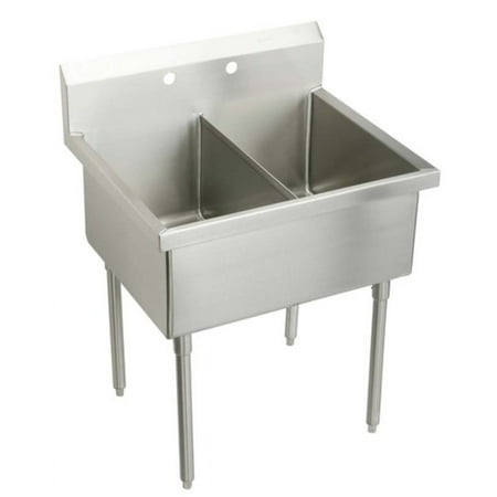 Elkay Wnsf82364 Weldbilt Stainless Steel 39" Floor Mount Double Bowl Food Service Scullery