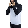 thumbnail image 6 of X RAY JEANS Mens Long sleeve Colorblock Hooded T-Shirt, Black/White, M, 6 of 7