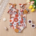 thumbnail image 4 of ZHUASHUM 1 Piece Bikini Swimwear For Toddler Girls Summer Ruffles Flowers Prints Beach Onesie Swimsuithot Pink,Size12-18 Months, 4 of 9