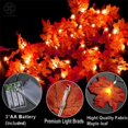 thumbnail image 2 of Luxtrada Thanksgiving Decorations Lighted Fall Garland, 30 LED Maple Leaf String Lights, Battery Powered Harvest Fall Garlands String Light, Perfect Decoration for Autumn Halloween Christmas (Warm), 2 of 8