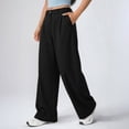 thumbnail image 2 of Women's High Waist Pleated Wide Leg Dress Pants Solid Color Flowy Loose Straight Suit Trousers with Pockets Business office Casual Pants Black, 2 of 5
