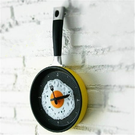 Flat Bottom Pot Omelettes Clock Bar Decor Personality Pocket Watch Wall