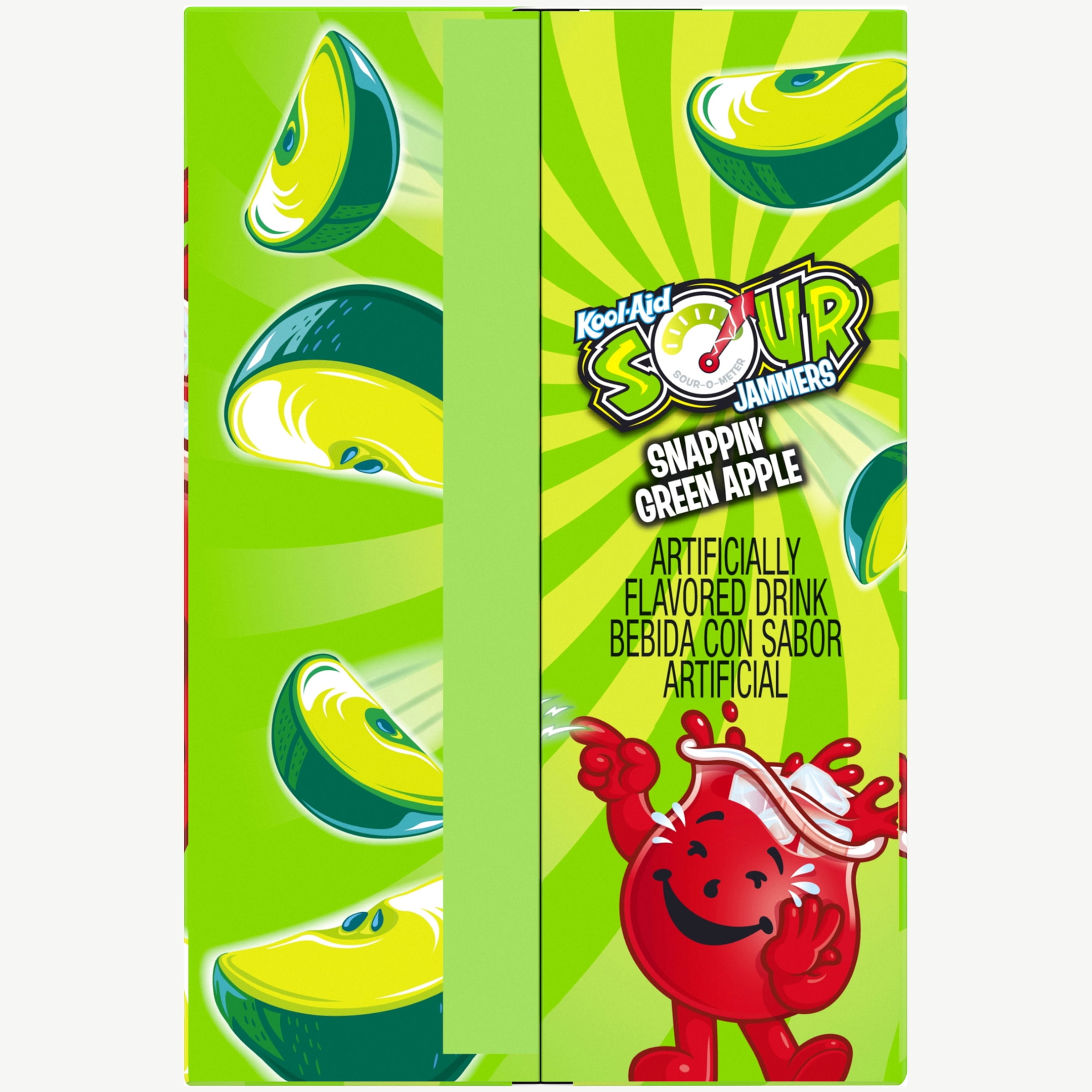 Kool-Aid Sour Jammers Snappin' Green Apple Kids Drink Juice Box Pouches, 10 ct Box, 6 fl oz Pouches