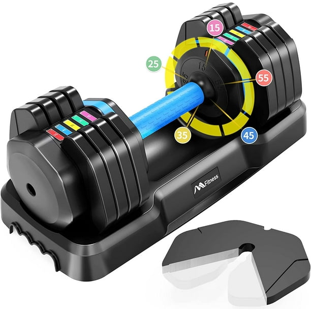 Merax Deluxe 55 Pounds Adjustable Dumbbell, 5in1 Dumbbell 1155lb Adjustable Weight Plate for