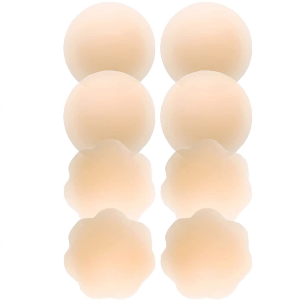 4 Pair Reusable Nipplecovers Silicone Nipple Pasties Adhesive Breast