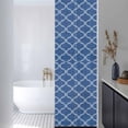 thumbnail image 3 of Window Privacy Film Dark Blue Morocco Stained Glass Window Film Decorative Sun Block Window Cover Ethnic Abstract Geometric Quatrefoil Grid Window Clings Static Sticker for Bathroom 29.5"x118", 3 of 7