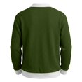 thumbnail image 5 of Men's Fake Two Piece Long Sleeve Sweatshirt, V Neck Waffle Texture, Solid Loose Fit, Daily Layering Outer Top For Male, 5 of 8