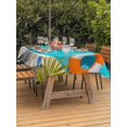 thumbnail image 3 of Outdoor Tablecloth with Umbrella Hole for Patio/Picnic/Party/Camping, Summer Pool Waterproof Table Cloth Rectangle Table Cover Washable, Tropical Botanical Swimming Ring (52"x 70"), 3 of 9