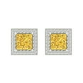 thumbnail image 3 of Clara Pucci 2.24Ct Natural Citrine Princess Cut VVS1 Screw Back Stud 18k Solid hypoallergenic Gold Designer Earrings For November, 3 of 7