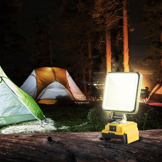 Lampe de Camping Haute Performance 4 Pouces Type C Éclairage Extérieur Compatible avec Batterie Lithium 18V 21V pour Exploration et Aventure