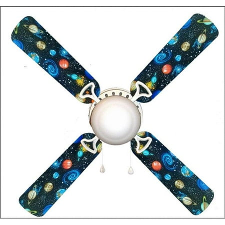

888 Cool Fans F42-0001105 42 in. Spaced Out Outer Space 4-Blades Ceiling Fan with Schoolhouse Lamp