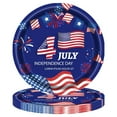 thumbnail image 1 of Hearth & Gear 4th Of July Paper Plates Heavyweight White Dinnerware With Patriotic Designs For Parties BBQ And Holiday Outdoor Table Setting for 6 round Modern Kitchen Table Set round Table Runner, 1 of 5