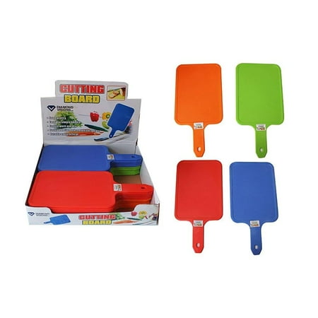 Cutting Board Plastic With Handle Diamond Visions 01-1407 Plastic Cutting Board with Handle MultiPack in Assorted Colors (2 Cutting Boards) ()