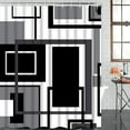 thumbnail image 4 of Black and White Shower Curtain Modern Geometric Shower Curtains with 12 Hooks Gray Abstract Shower Curtains for Bathroom Black and Grey Fabric Shower Curtain, 4 of 6